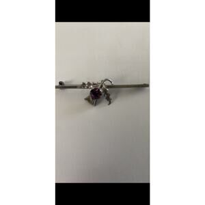 Lovely Sterling Silver and Amethyst Pin